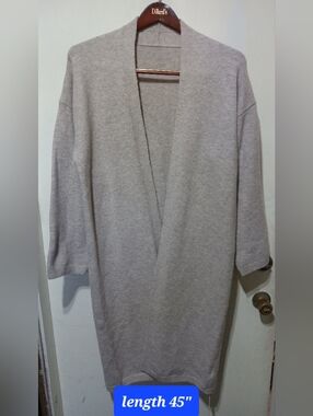 Commense Heather Gray Open-Front Relaxed Cardigan